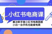 小红书电商课程，解决新手做小红书电商困惑，小白一台手机也能做电商-副业网