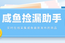 【捡漏神器】实时在线采集咸鱼最新发布的商品 咸鱼助手捡漏软件(软件+教程)-副业网