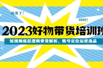 2023好物带货培训班：短视频底层逻辑带货解析，账号定位运营选品-副业网