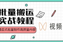 视频号批量搬运实战赚钱教程，傻瓜式批量制作高质量内容【附视频教程+PPT】-副业网