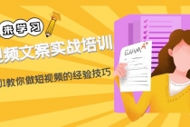 短视频文案实战培训：从0到1教你做短视频的经验技巧-副业网