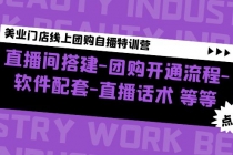 美业门店线上团购自播特训营:直播间搭建-团购开通流程-软件配套-直播话术-副业网