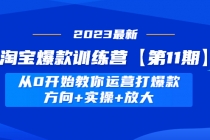 淘宝爆款训练营【第11期】 从0开始教你运营打爆款，方向+实操+放大-副业网