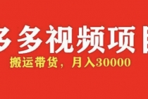 多多带货视频快速50爆款拿带货资格，搬运带货 月入3w【全套脚本+详细玩法】-副业网
