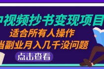 中视频抄书变现项目：适合所有人操作，当副业月入几千没问题！-副业网