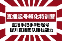 直播起号孵化特训营：直播手把手0粉起号  提升直播团队赚钱能力-副业网