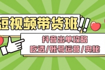 短视频带货内训营：抖音出单攻略，吃透/账号运营/奥秘，轻松带货-副业网