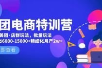 美团电商特训营：美团·店群玩法，无脑铺货月产出6000-15000+精细化月产2w+-副业网
