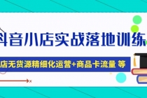 抖音小店实战落地训练营：抖店无货源精细化运营，商品卡流量等等-副业网
