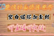 微信动态昵称设置方法，可抖音直播引流，日赚上百【详细视频教程+素材】-副业网