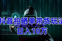 抖音拍晒单带货玩法分享 项目整体流程简单 有团队实测日入1万【教程+素材】-副业网
