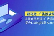 亚马逊·广告投放技巧流量底层+广告漏斗逻辑+提升Listing权重 Acos<10%-副业网