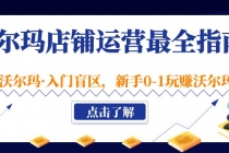 沃尔玛店铺·运营最全指南，挖掘·沃尔玛·入门盲区，新手0-1玩赚沃尔玛-副业网