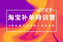 2023最新淘宝补单特训营，8种补单方法总有一种适合你！-副业网