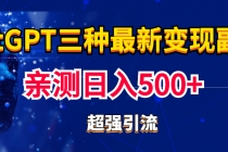 实操日入500+的CGPT三种变现副业：有手就行的暴力引流【教程+源码】-副业网