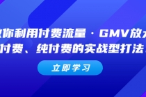 教你利用付费流量·GMV放大，微付费、纯付费的实战型打法！-副业网