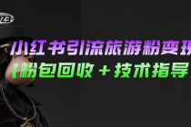 小红书引流旅游粉变现，一个月收入过万【粉包回收+技术指导】-副业网