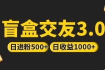 亲测日收益破千 抖音引流丨简单暴力上手简单丨盲盒交友项目-副业网
