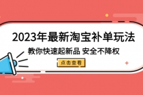 2023年最新淘宝补单玩法，教你快速起·新品，安全·不降权-副业网