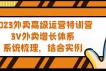 2023外卖高级运营特训营：3V外卖-增长体系，系统-梳理，结合-实例-副业网