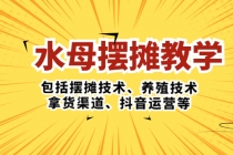 水母·摆摊教学，包括摆摊技术、养殖技术、拿货渠道、抖音运营等-副业网