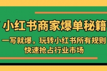 小红书·商家爆单秘籍：一写就爆，玩转小红书所有规则，快速抢占行业市场-副业网
