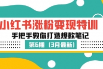 小红书涨粉变现特训·第6期，手把手教你打造爆款笔记-副业网