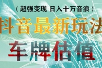 抖音最新无人直播变现直播车牌估值玩法项目 轻松日赚几百+【详细玩法教程】-副业网