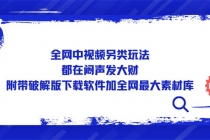 全网中视频另类玩法，都在闷声发大财，附带破解版下载软件加全网最大素材库-副业网