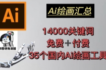 AI绘画汇总14000关键词+35个国内AI绘画工具(兔费+付费)头像壁纸不愁-无水印-副业网