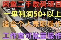 闲鱼二手数码项目，个人副业低保收入一单50+以上，工作室批量放大操作-副业网