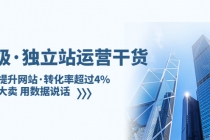 亿级·独立站运营干货：全面提升网站·转化率超过4%，轻松大卖 用数据说话-副业网