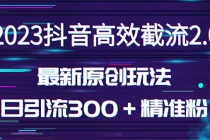 日引300＋创业粉，独家抖音高效截流2.0玩法-副业网