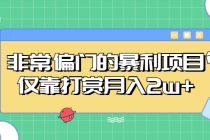 非常偏门的暴利项目，仅靠打赏月入2w+-副业网