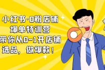 小红书·0粉店铺爆单特训营 带你从0-1开店铺，选品，做爆款-副业网