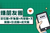 玩赚朋友圈月入10w的秘密：定位篇+形象篇+内容篇+文案篇+引流篇+成交篇-副业网