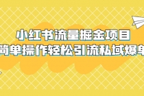 外面收费398小红书流量掘金项目，简单操作轻松引流私域爆单-副业网