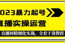 2023暴力起号+直播实操运营，全套直播间精细化实战，全套干货教程！-副业网