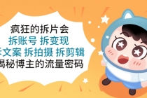 疯狂的拆片会：拆账号 拆变现 拆文案 拆拍摄 拆剪辑  揭秘博主的流量密码-副业网