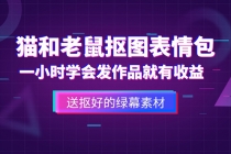外面收费880的猫和老鼠绿幕抠图表情包视频制作，一条视频变现3w+教程+素材-副业网