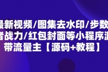 最新视频/图集去水印/步数/王者战力/红包封面等 带流量主(小程序源码+教程)-副业网