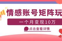 云天情感账号矩阵项目，简单操作，月入10万+可放大-副业网