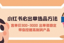 小红书必出单选品方法：客单价300-3000 出单很稳定 带你挖掘高利润产品-副业网
