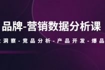 品牌-营销数据分析课，行业洞察-竞品分析-产品开发-爆品打造-副业网