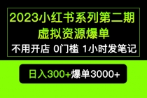 2023小红书系列第二期 虚拟资源私域变现爆单，不用开店简单暴利0门槛发笔记-副业网
