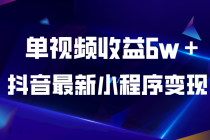 抖音最新小程序变现项目，单视频收益6w＋-副业网