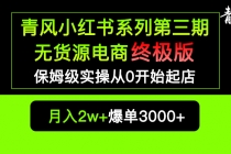 小红书无货源电商爆单终极版【视频教程+实战手册】保姆级实操从0起店爆单-副业网