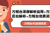 万相台实战训练课：万相台深度解析应用+万相台后台解析+万相台优质资源位-副业网