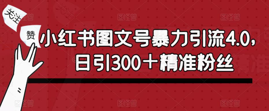小红书图文号暴力引流4.0，日引300＋精准粉丝【揭秘】-副业网
