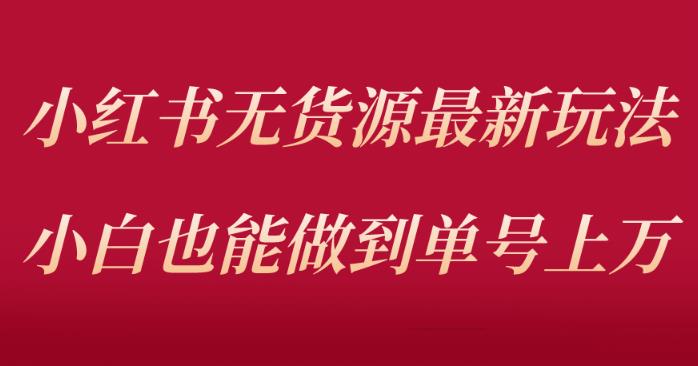 小红书无货源最新螺旋起号玩法，电商小白也能做到单号上万（价值3980元）-副业网